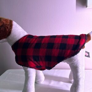 Cozy Red & Black Plaid Dog Coat